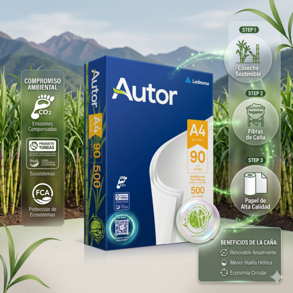 Resma Papel A4 90g Autor Ledesma x 500 Hojas - Calidad Superior Premium