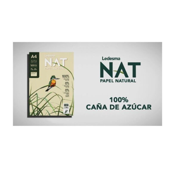 Resma Ledesma NAT a4 75g Resma Papel A4 75g Ledesma NAT x 500 Hojas - 100% Sustentable Natural