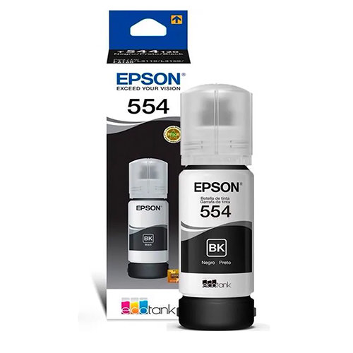 Botella de Tinta Original Epson 554 T554 Negro Fotográfica | EcoTank L8180