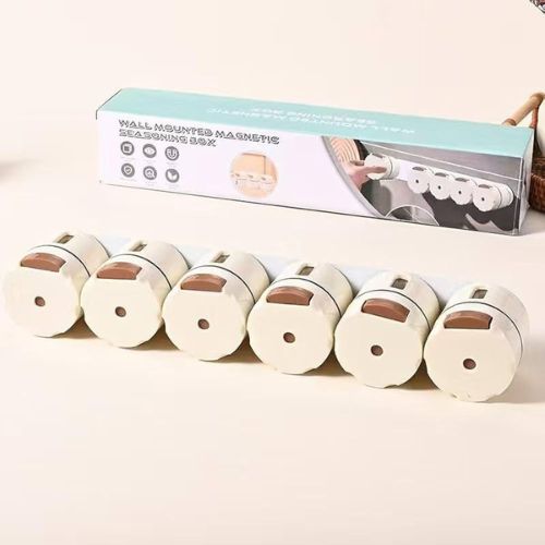 Organizador de Condimentos Magnético de Pared - Set de 6 Especieros Modernos