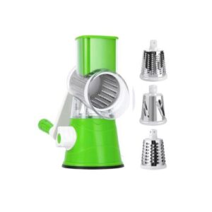 Rallador de Verduras Rotativo 3 en 1 con Sopapa de Succión - Cortador Manual de Quesos y Vegetales