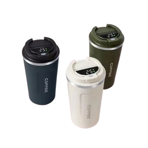 Vaso Térmico Inteligente 500ml con Sensor de Temperatura LED - Acero Inoxidable