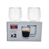 Set x2 Jarros Vidrio Doble Pared Para Espresso 90cc