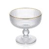 Copa Postre Set x 6 de Copas Vidrio para postre con borde dorado 400cc