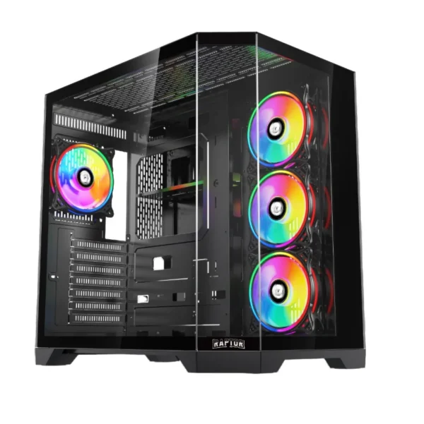 Gabinete Raptor Eclypse TG x2 Mid-Tower RGB Fan x4 -1 Gabinete Raptor Eclypse Tg X2 Mid-Tower Rgb Fan X4