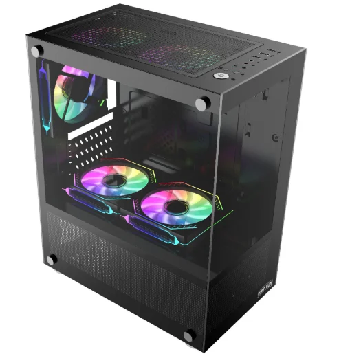 Gabinete Raptor Nova Prime TG x2 Mid-Tower RGB Fan x3 -2 Gabinete Raptor Nova Prime TG x2 Mid-Tower RGB Fan x3 Black