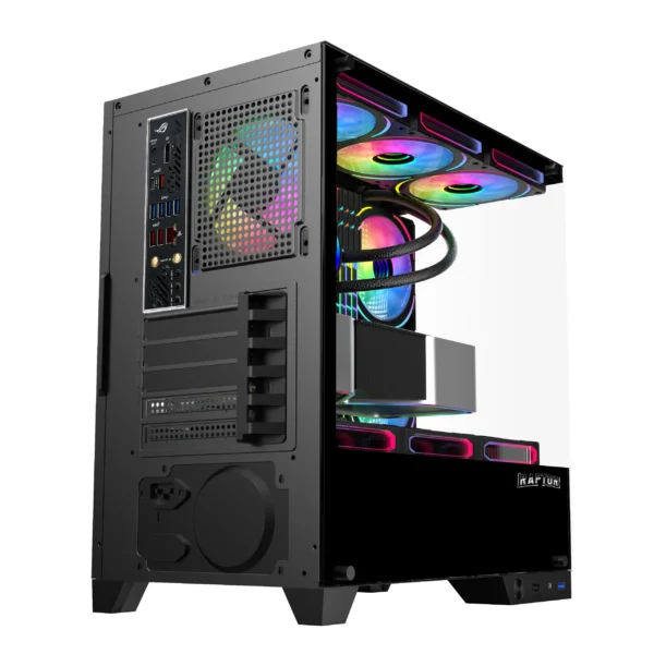 Gabinete Raptor Thunder Strike TG x2 Mid-Tower RGB Fan x1-2 Gabinete Raptor Thunder Strike TG x2 Mid-Tower RGB Fan x1 Black