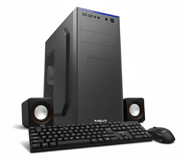 Gabinete en KIT Kelyx Fuente 500w Teclado Mouse y Parlantes