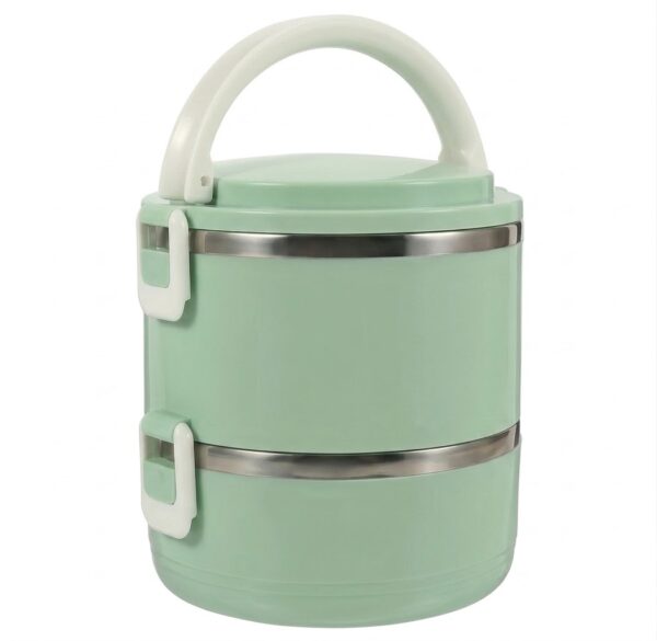 Lunchera Vianda Térmica 2 Pisos Acero Inoxidable Bento Box Pastel