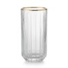 Vaso borde doradoo Vaso De Vidrio Acanalado Set x 6 Borde Dorado 420cc