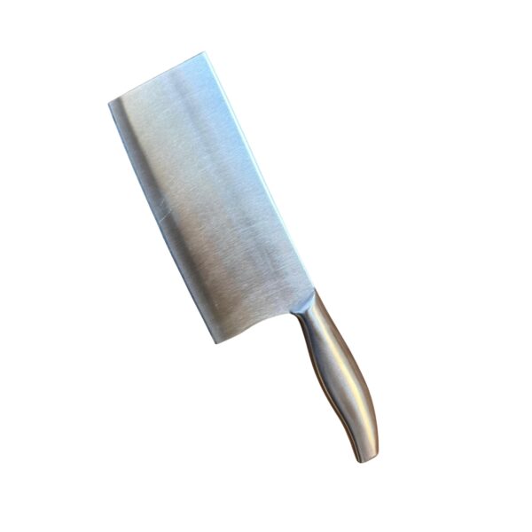 Cuchilla hachuela de cocina de acero inoxidable 30 cm Cuchilla hachuela de cocina de acero inoxidable con hoja ancha y mango monobloque satinado